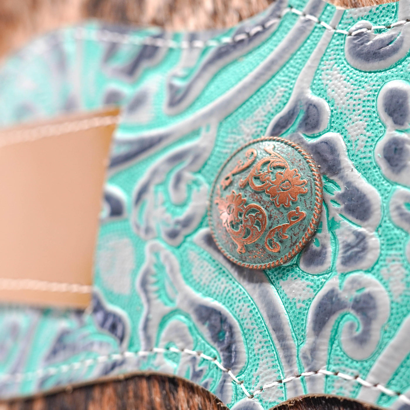 Trisha - Two-Tone Brindle w/ Royston Tool-Trisha-Western-Cowhide-Bags-Handmade-Products-Gifts-Dancing Cactus Designs
