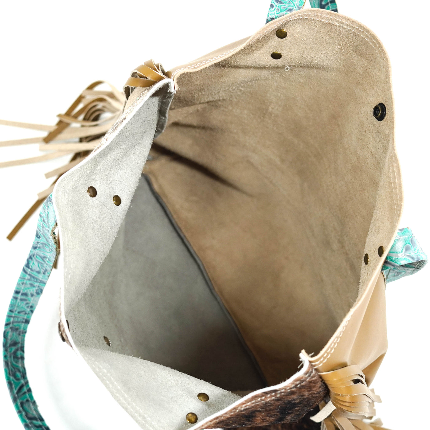 Trisha - Two-Tone Brindle w/ Royston Tool-Trisha-Western-Cowhide-Bags-Handmade-Products-Gifts-Dancing Cactus Designs