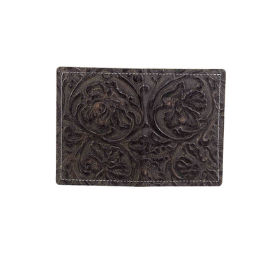 Waylon Wallet - All Embossed w/ Dark Chocolate Tool-Waylon Wallet-Western-Cowhide-Bags-Handmade-Products-Gifts-Dancing Cactus Designs
