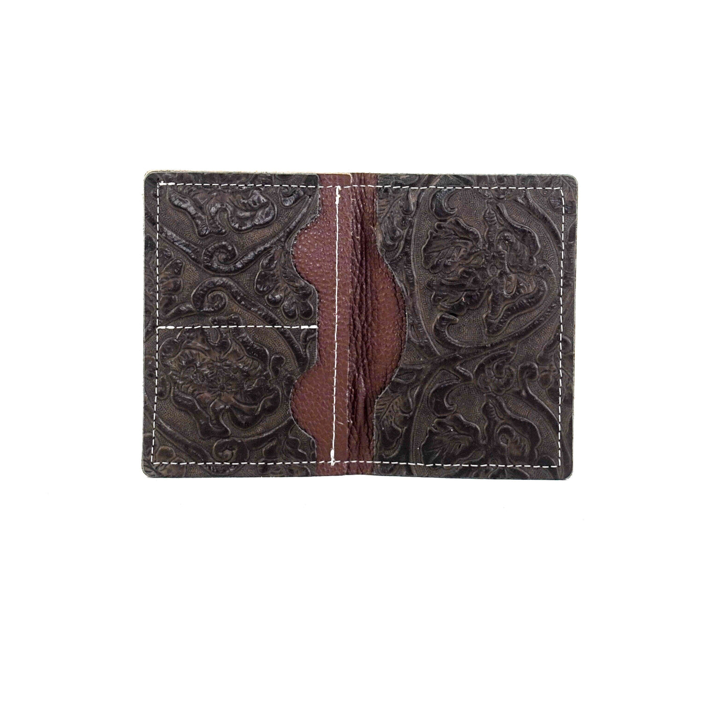 Waylon Wallet - All Embossed w/ Dark Chocolate Tool-Waylon Wallet-Western-Cowhide-Bags-Handmade-Products-Gifts-Dancing Cactus Designs