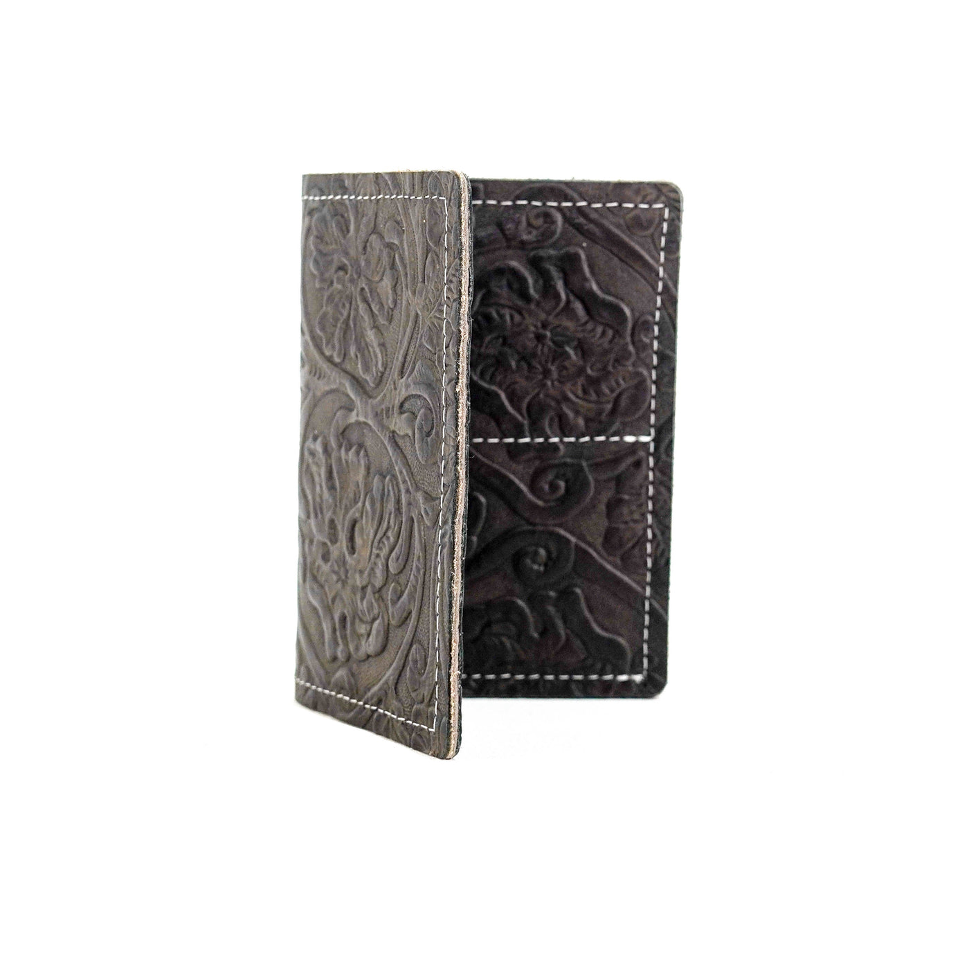 Waylon Wallet - All Embossed w/ Dark Chocolate Tool-Waylon Wallet-Western-Cowhide-Bags-Handmade-Products-Gifts-Dancing Cactus Designs