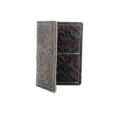 Waylon Wallet - All Embossed w/ Dark Chocolate Tool-Waylon Wallet-Western-Cowhide-Bags-Handmade-Products-Gifts-Dancing Cactus Designs