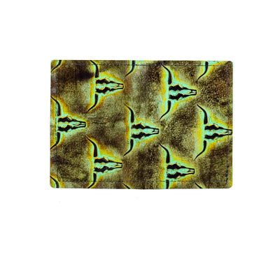 Waylon Wallet - All Embossed w/ Turquoise Skulls-Waylon Wallet-Western-Cowhide-Bags-Handmade-Products-Gifts-Dancing Cactus Designs