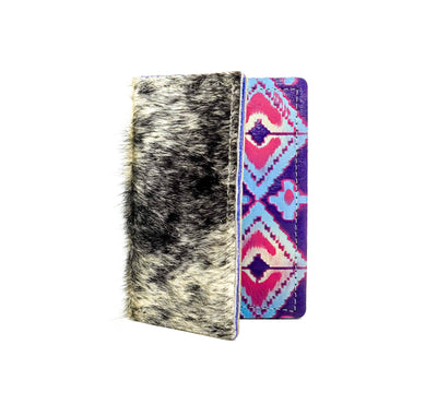Waylon Wallet - Black & White w/ Unicorn Navajo-Waylon Wallet-Western-Cowhide-Bags-Handmade-Products-Gifts-Dancing Cactus Designs