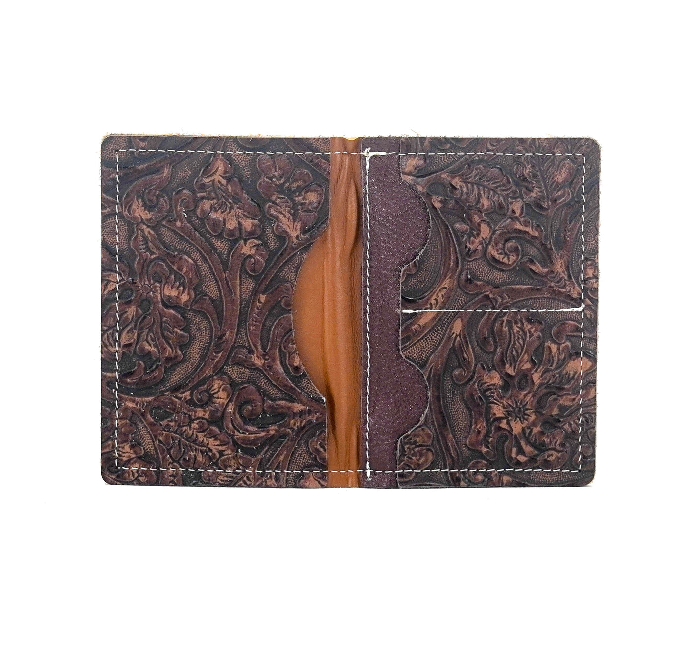 Waylon Wallet - Brindle w/ Cowboy Tool-Waylon Wallet-Western-Cowhide-Bags-Handmade-Products-Gifts-Dancing Cactus Designs