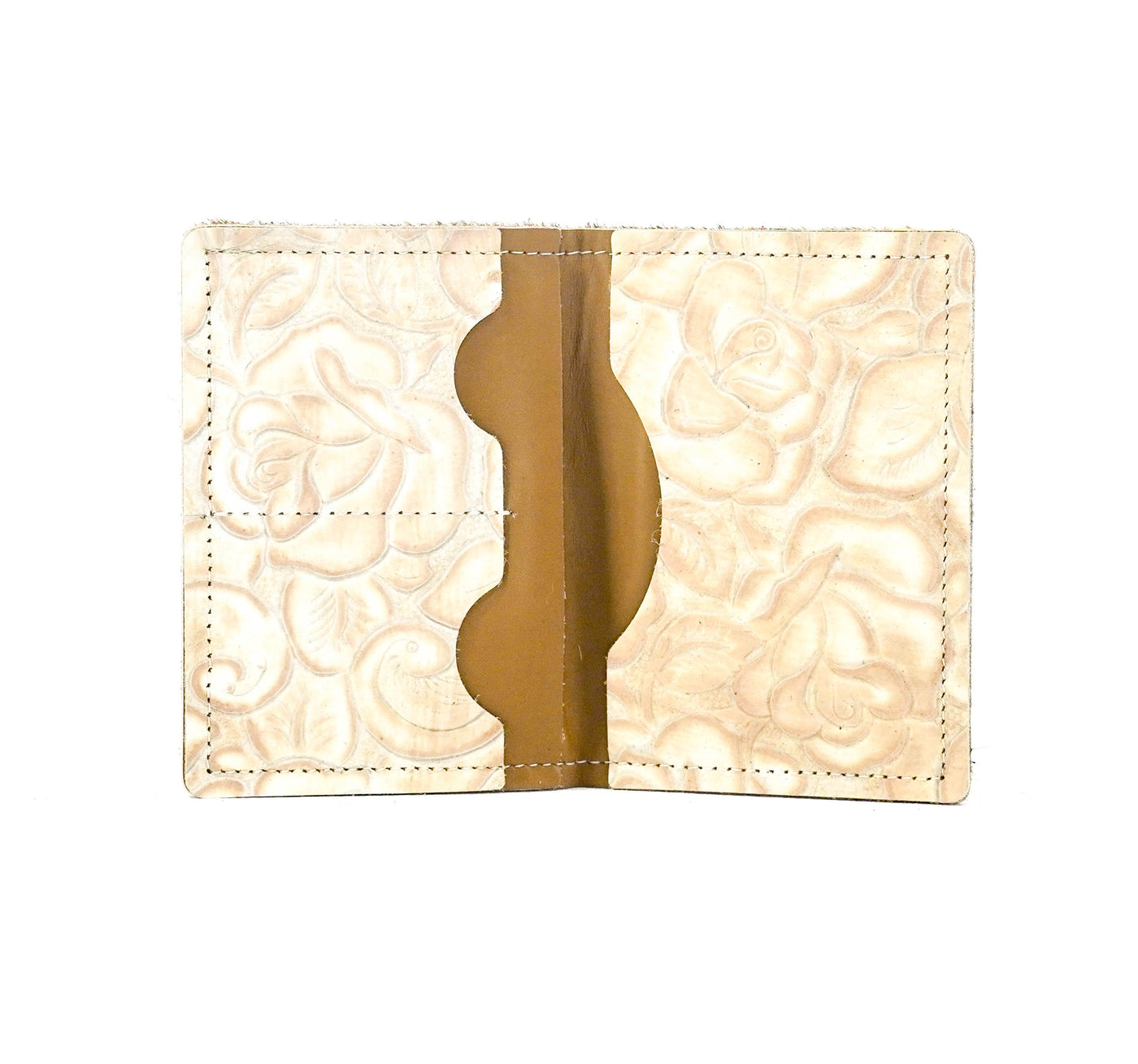 Waylon Wallet - Brindle w/ Marshmallow Roses-Waylon Wallet-Western-Cowhide-Bags-Handmade-Products-Gifts-Dancing Cactus Designs