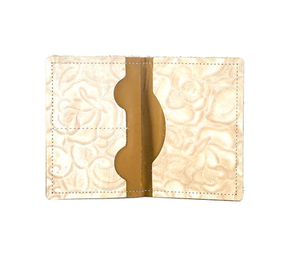 Waylon Wallet - Brindle w/ Marshmallow Roses-Waylon Wallet-Western-Cowhide-Bags-Handmade-Products-Gifts-Dancing Cactus Designs
