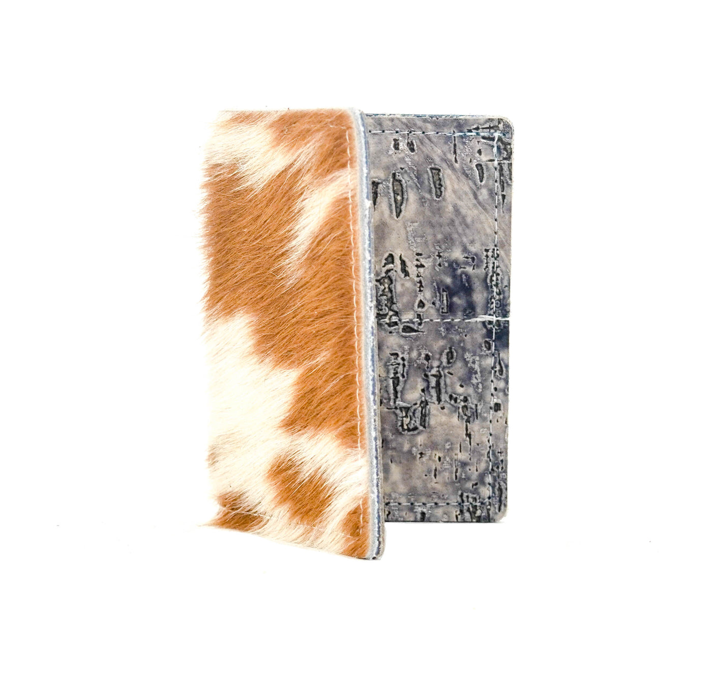 Waylon Wallet - Longhorn w/ Denim Driftwood-Waylon Wallet-Western-Cowhide-Bags-Handmade-Products-Gifts-Dancing Cactus Designs