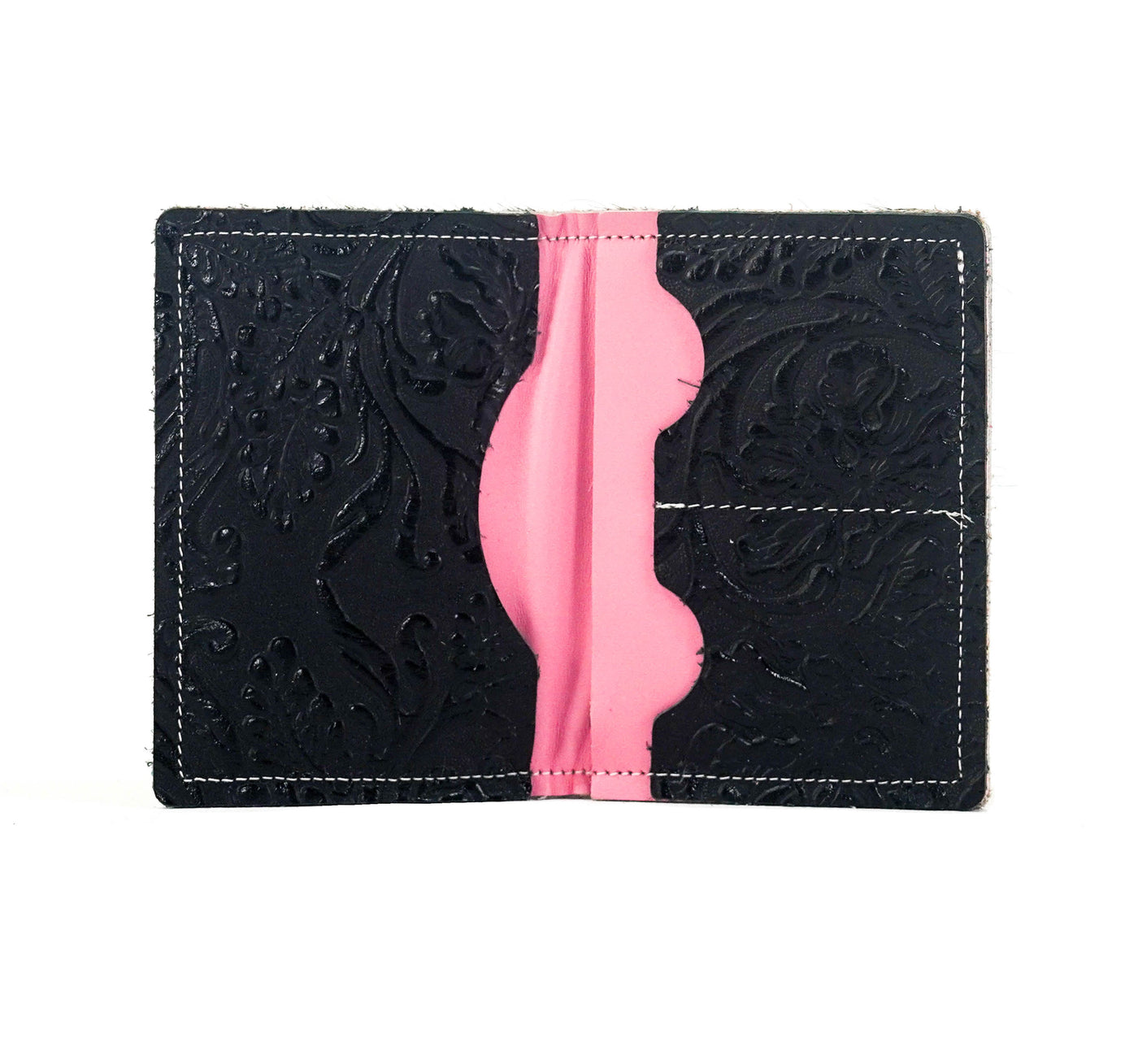Waylon Wallet - Tricolor w/ Onyx Tool-Waylon Wallet-Western-Cowhide-Bags-Handmade-Products-Gifts-Dancing Cactus Designs