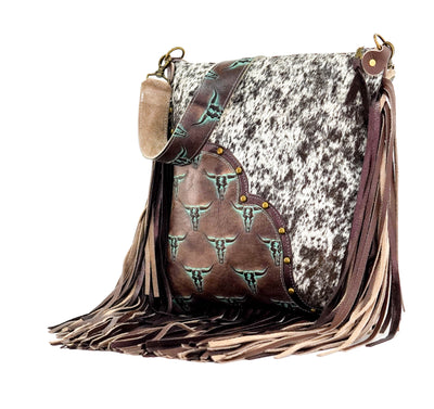 Wynonna - Black & White w/ Mint Chocolate Skulls-Wynonna-Western-Cowhide-Bags-Handmade-Products-Gifts-Dancing Cactus Designs