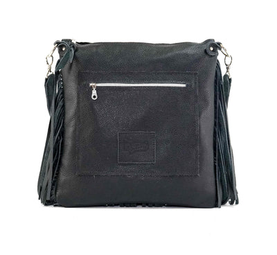 Wynonna - Black & White w/ Onyx Diamond Stitch-Wynonna-Western-Cowhide-Bags-Handmade-Products-Gifts-Dancing Cactus Designs