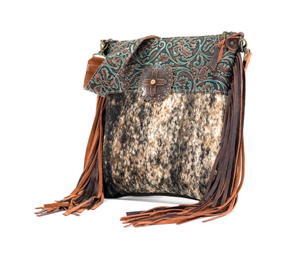 Wynonna - Brindle w/ Evergreen tool-Wynonna-Western-Cowhide-Bags-Handmade-Products-Gifts-Dancing Cactus Designs