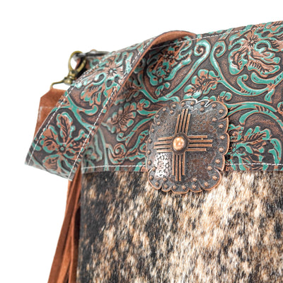 Wynonna - Brindle w/ Evergreen tool-Wynonna-Western-Cowhide-Bags-Handmade-Products-Gifts-Dancing Cactus Designs