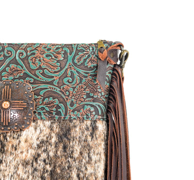 Wynonna - Brindle w/ Evergreen tool-Wynonna-Western-Cowhide-Bags-Handmade-Products-Gifts-Dancing Cactus Designs