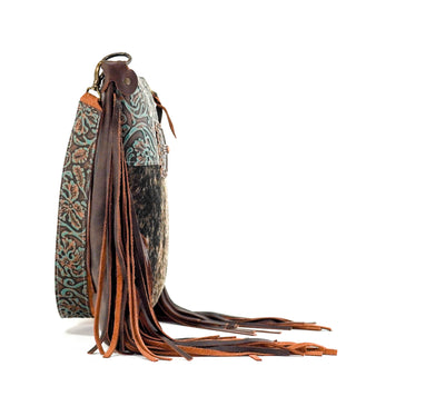 Wynonna - Brindle w/ Evergreen tool-Wynonna-Western-Cowhide-Bags-Handmade-Products-Gifts-Dancing Cactus Designs