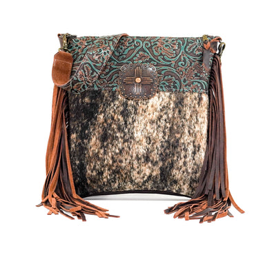 Wynonna - Brindle w/ Evergreen tool-Wynonna-Western-Cowhide-Bags-Handmade-Products-Gifts-Dancing Cactus Designs