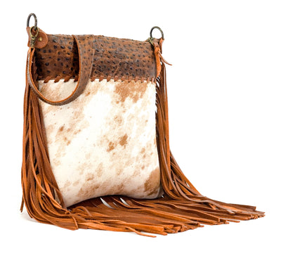 Wynonna - Longhorn w/ Saddle Ostrich-Wynonna-Western-Cowhide-Bags-Handmade-Products-Gifts-Dancing Cactus Designs