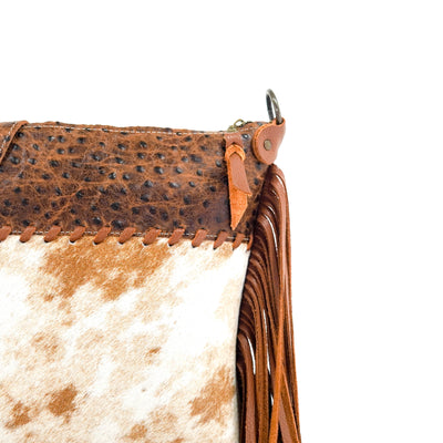 Wynonna - Longhorn w/ Saddle Ostrich-Wynonna-Western-Cowhide-Bags-Handmade-Products-Gifts-Dancing Cactus Designs