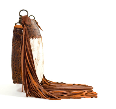 Wynonna - Longhorn w/ Saddle Ostrich-Wynonna-Western-Cowhide-Bags-Handmade-Products-Gifts-Dancing Cactus Designs