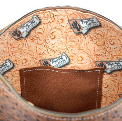 Wynonna - Longhorn w/ Saddle Ostrich-Wynonna-Western-Cowhide-Bags-Handmade-Products-Gifts-Dancing Cactus Designs