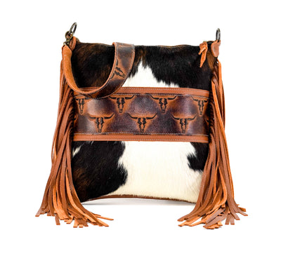 Wynonna - Tricolor w/ Burnt Skulls-Wynonna-Western-Cowhide-Bags-Handmade-Products-Gifts-Dancing Cactus Designs