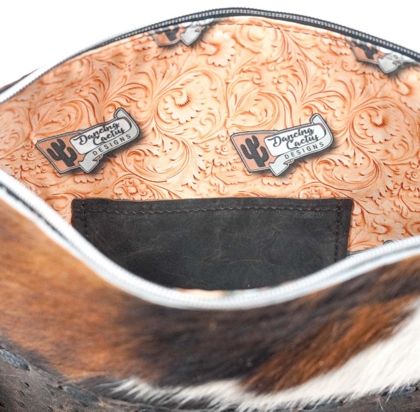Wynonna - Tricolor w/ Walnut Ostrich-Wynonna-Western-Cowhide-Bags-Handmade-Products-Gifts-Dancing Cactus Designs