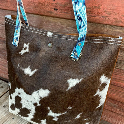 003 Trisha - Chocolate & White w/ Blank Slate-Trisha-Western-Cowhide-Bags-Handmade-Products-Gifts-Dancing Cactus Designs