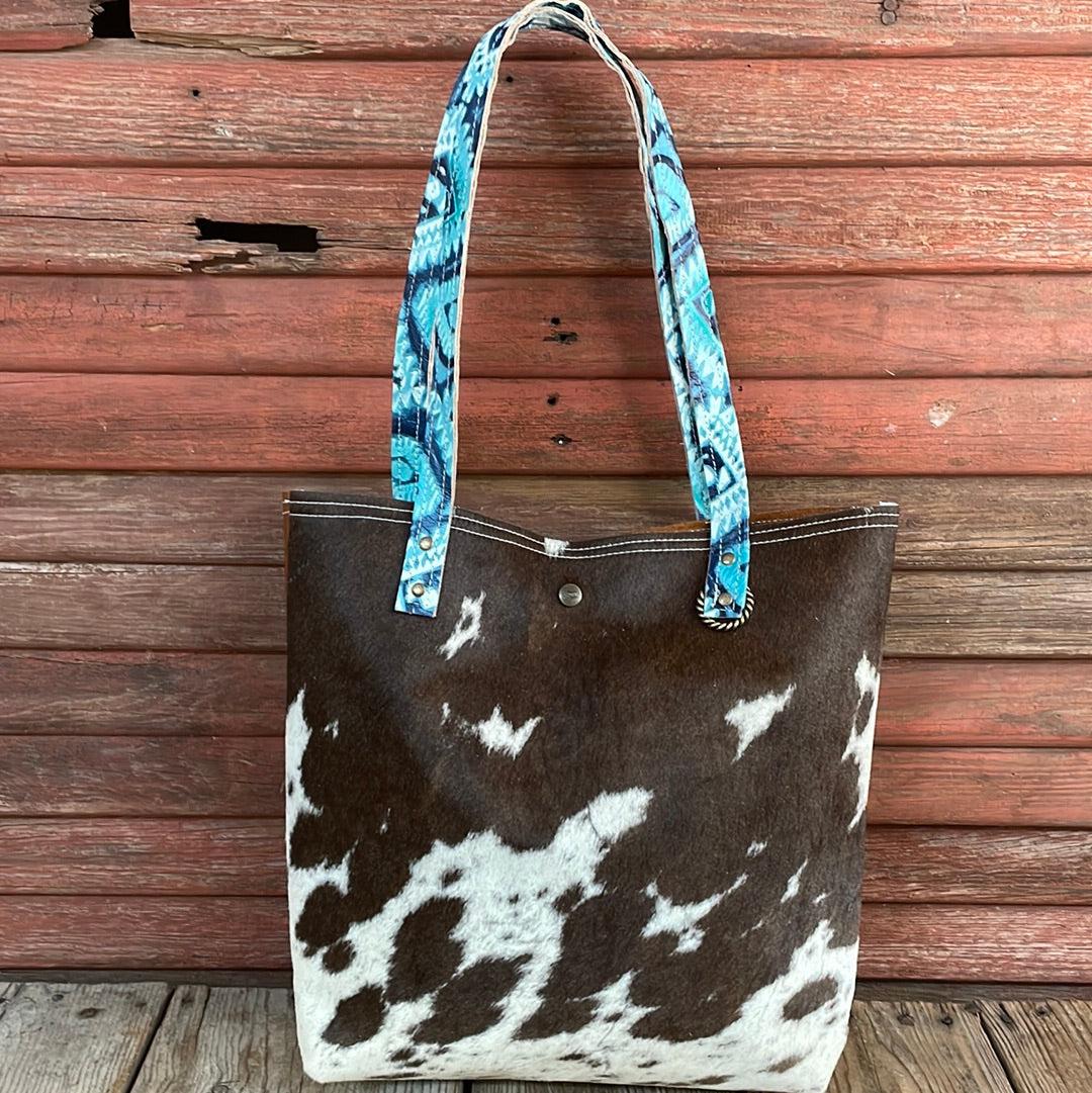003 Trisha - Chocolate & White w/ Blank Slate-Trisha-Western-Cowhide-Bags-Handmade-Products-Gifts-Dancing Cactus Designs