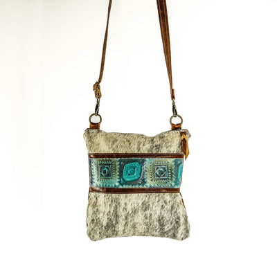 006 Shania - Light Grey Brindle w/ Canyon Aztec-Shania-Western-Cowhide-Bags-Handmade-Products-Gifts-Dancing Cactus Designs