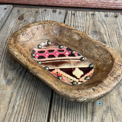 055 Small Décor Bowl - w/ Summit Fire-Small Décor Bowl-Western-Cowhide-Bags-Handmade-Products-Gifts-Dancing Cactus Designs