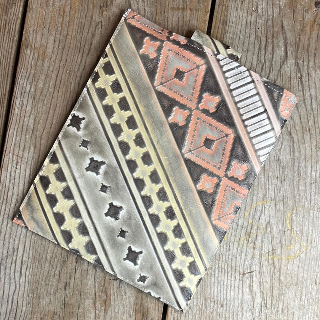 13'' Tablet Sleeve - Rosegold Acid w/ Adobe Navajo-13'' Tablet Sleeve-Western-Cowhide-Bags-Handmade-Products-Gifts-Dancing Cactus Designs
