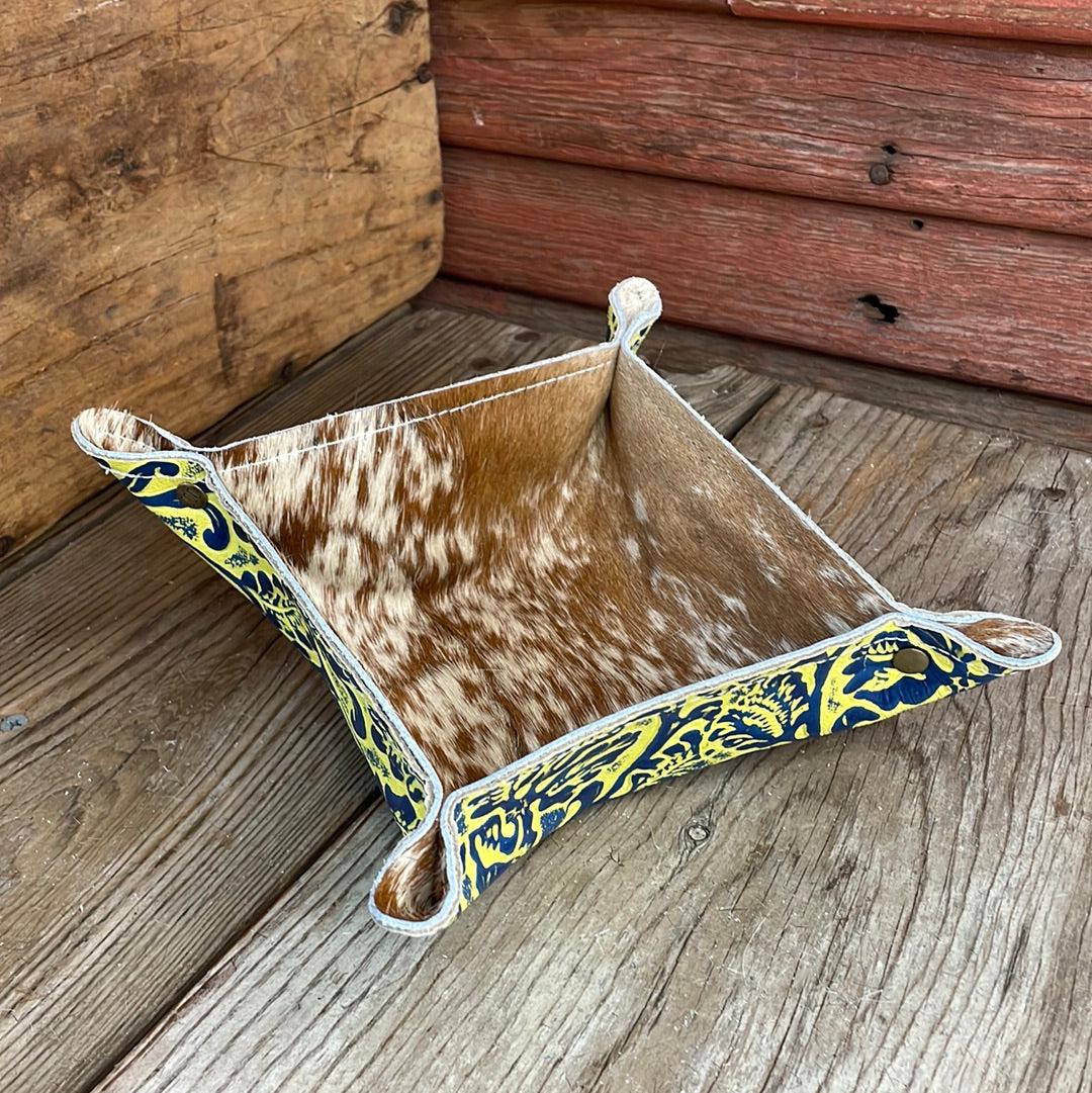 Mini Tray - Longhorn w/ Yellowstone River Tool-Mini Tray-Western-Cowhide-Bags-Handmade-Products-Gifts-Dancing Cactus Designs