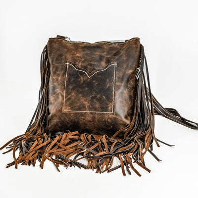 Shania - Black & White w/ Turquoise Tool-Shania-Western-Cowhide-Bags-Handmade-Products-Gifts-Dancing Cactus Designs