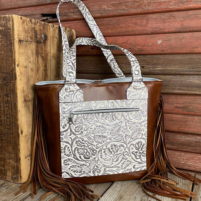 Taylor - Longhorn w/ Twilingt Tool w/ Prickly Pear-Taylor-Western-Cowhide-Bags-Handmade-Products-Gifts-Dancing Cactus Designs