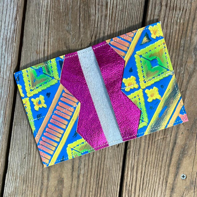 Waylon Wallet - Pink Acid w/-Waylon Wallet-Western-Cowhide-Bags-Handmade-Products-Gifts-Dancing Cactus Designs
