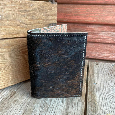 Waylon Wallet - Tricolor w/ Grapefruit Tool-Waylon Wallet-Western-Cowhide-Bags-Handmade-Products-Gifts-Dancing Cactus Designs